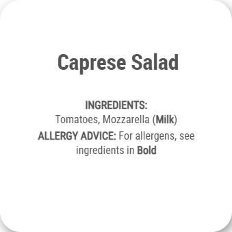 Sample Natasha's Law PPDS label